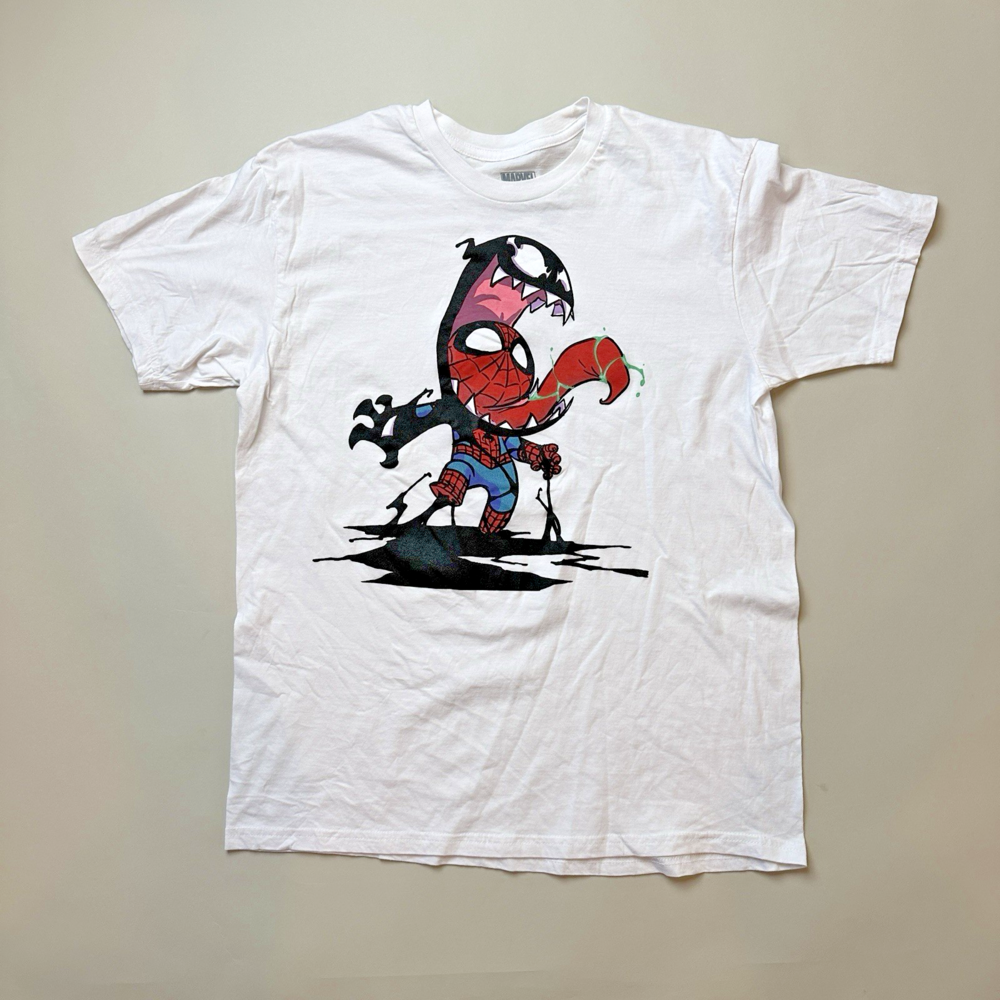 Marvel Spider-Man & Venom Mashup Graphic T-Shirt Medium Scotty Young Tee